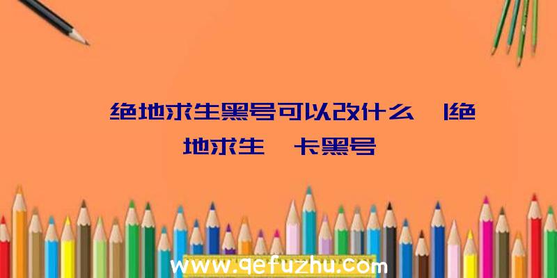 「绝地求生黑号可以改什么」|绝地求生咋卡黑号